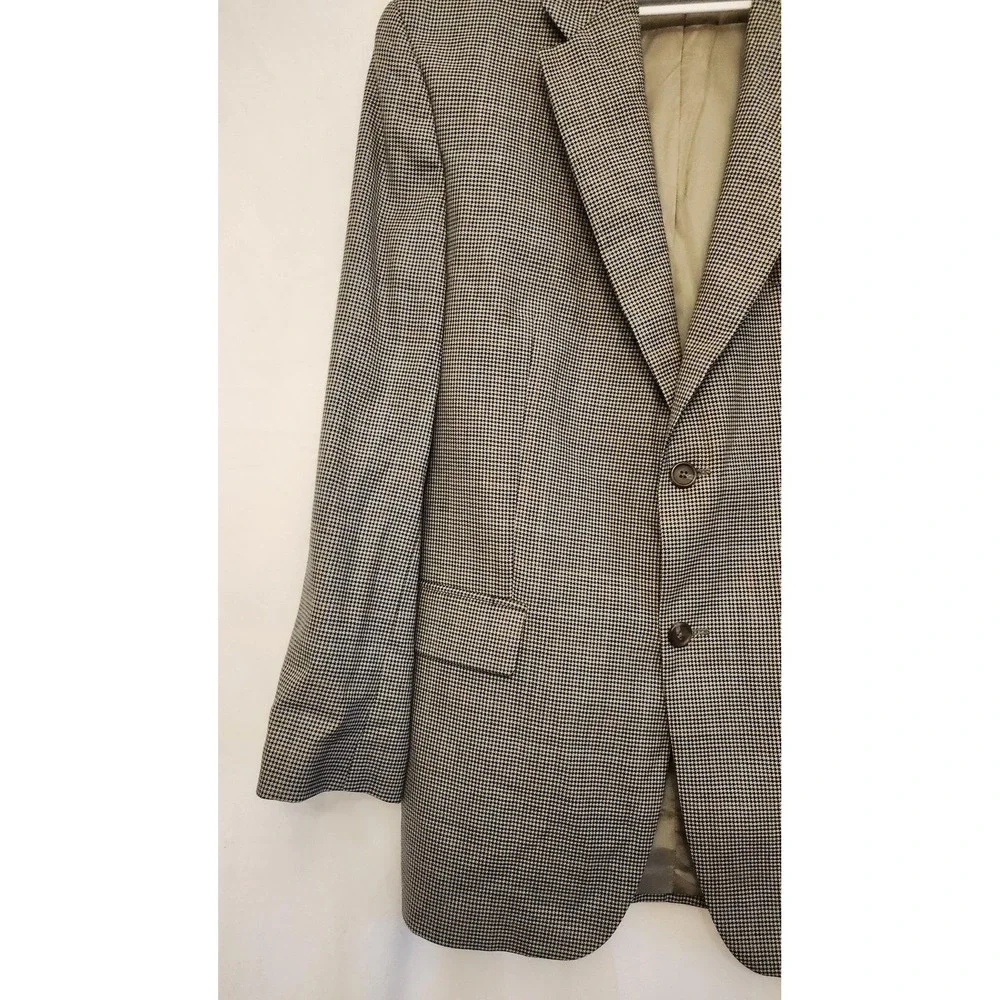 Ralph Lauren Blazer Mens 44R Brown Houndstooth Wool‎ Sport Coat Jacket Check